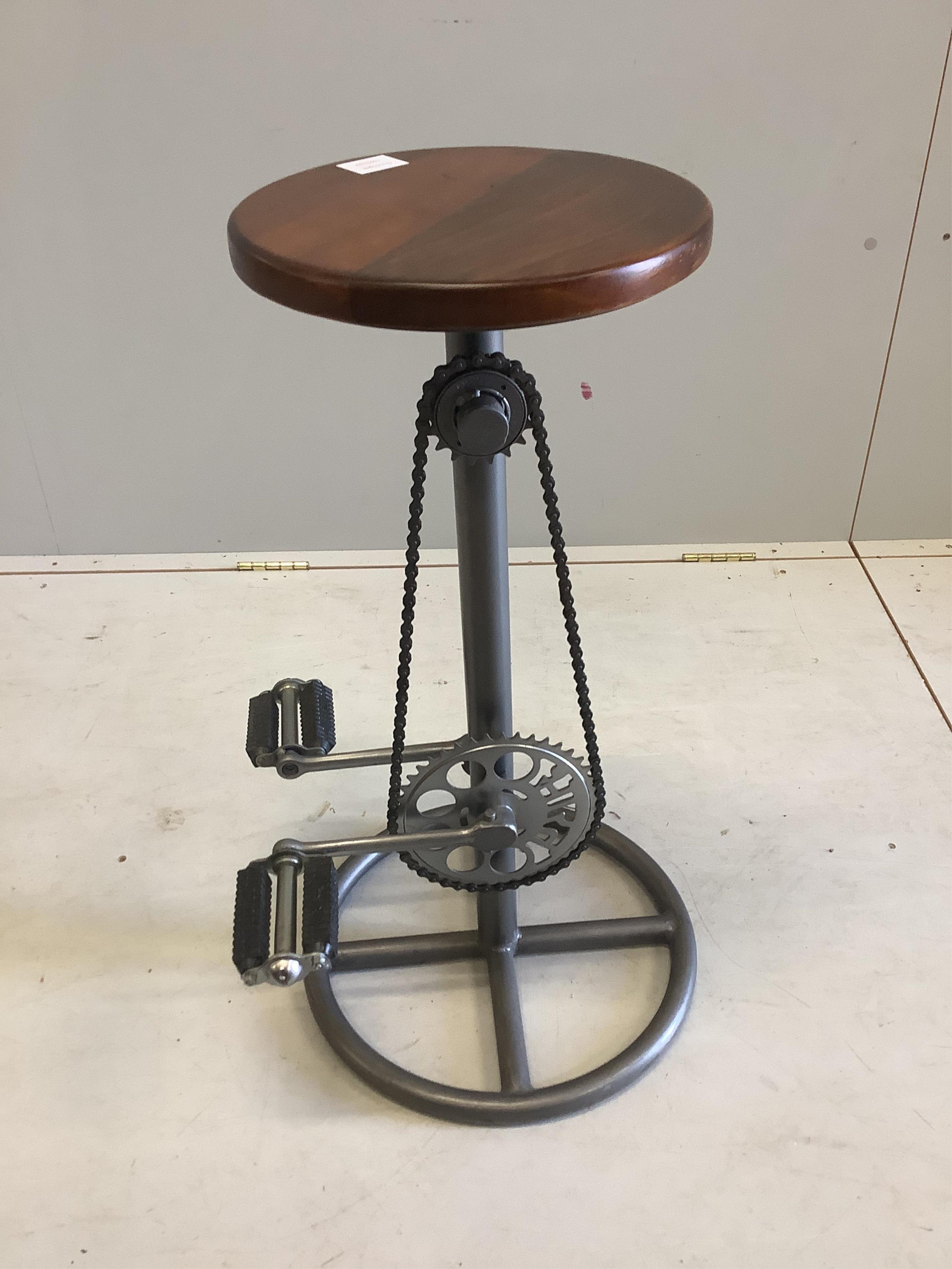 A Contemporary bicycle stool, height 72cm. Condition - good